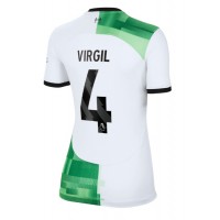 Camiseta Liverpool Virgil van Dijk #4 Visitante Equipación para mujer 2023-24 manga corta